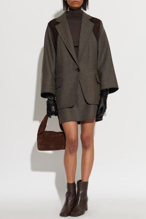 Max Mara Acinoso Wool Skirt, Womens, Brown