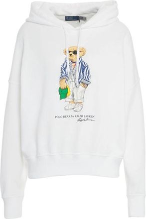 Polo Ralph Lauren Stijlvolle Hoodie met Print - Dames - Hoodies - Wit - L - Katoen - Hoodies & sweatvesten
