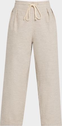 Maria McManus Cosy Straight-Leg Ankle Drawstring Pants