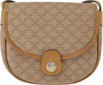 Celine Vintage Macadam Canvas Beige Canvas Backpack Bag (Pre-Owned)