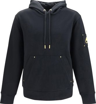 Moose Knuckles Mens Zip Up Hoodie Hartsfield Black Cotton Sweatshirts Sweater