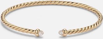 David Yurman Bracciale Cablespira Flex Micro in oro 18kt (750/1000) con diamanti