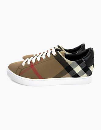 Burberry Mens Burberry Albert Check Low Top Sneakers Hc/black - Tan - Size: 10