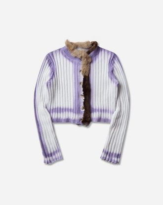 Prototypes Women s Fur Trim Cardigan Multicolour