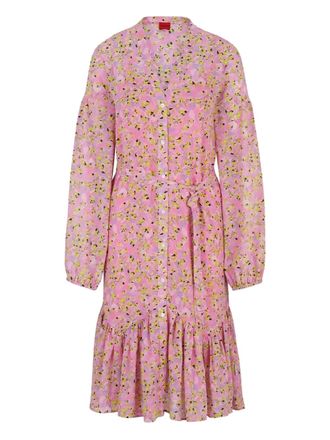 BOSS Midi-jurk met ceintuur - Roze