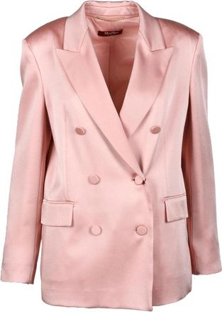 Max Mara Elegante Jas - Dames - Blazers - Roze - S - Leer - Jassen