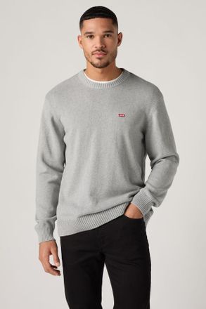 Levi's Classic Housemark Crewneck Sweatshirt - Uomo - M - Grigio / Grey Heather
