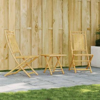 vidaXL Juego De Mesa Y Sillas De Jard&iacute;n 3 Piezas Bamb&uacute; Vidaxl