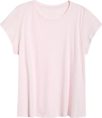 Eileen Fisher Crewneck Organic Cotton T-Shirt in Crystal Pink at Nordstrom, Size 3 X