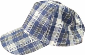 Wigens Mens Linen/cotton Baseball Cap In Navy