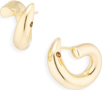 Bottega Veneta Mini Sardine Hoop Earrings in 8120 Yellow Gold at Nordstrom