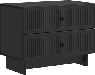 vidaXL Armario De Noche Negro 62 X 34,5 X 47,5 Cm Madera De Ingenier&iacute;a Vidaxl