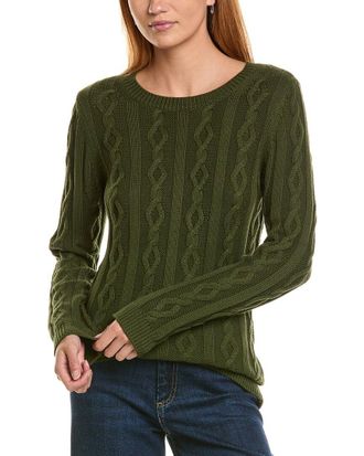 St. John Cashmere-Blend Cable Sweater