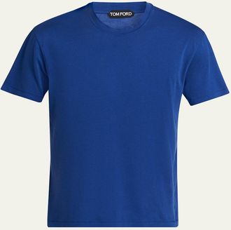 Tom Ford Mens Lyocell-Cotton Crewneck T-Shirt
