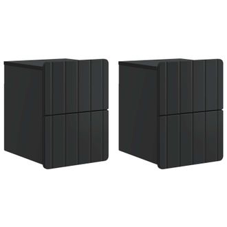 vidaXL Mesita De Noche De Pared 2 Pcs Negro 33 X 34,5 X 43 Cm Vidaxl
