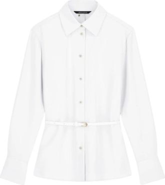 A|X Armani Exchange Geknoopte Cr&ecirc;pe Blouse - Dames - Overhemden - Wit - S - Polyester - Overhemden