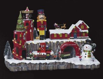 F&eacute;&eacute;ric Lights & Christmas Aldea Iluminada Taller De Pap&aacute; Noel 75 Led L.57,5cm Musical - Feeric Lights & Christmas