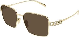 Gucci Square Frame Zonnebrillen - Dames - Zonnebrillen - Geel - 54 MM - Nylon - Accessoires