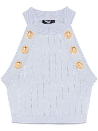 Balmain Top met knoopdetail - Blauw