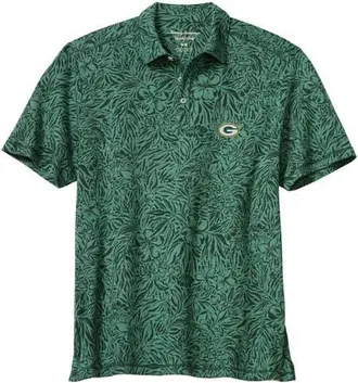 Tommy Bahama Mens Tommy Bahama Green Green Bay Packers IslandZone Wild Hibiscus Tri-Blend Polo at Nordstrom, Size Medium