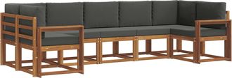 vidaXL Conjunto De Sof&aacute;s De Exterior 7 Uds. Natural Y Antracita Vidaxl