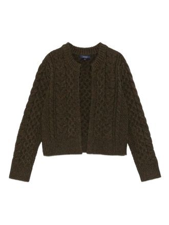 SOEUR cable-knit virgin-wool cardigan - women - Virgin Wool - 36 - Green