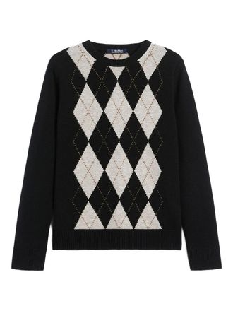 Max Mara Soprano diamond-pattern sweater - women - Wool/Cashmere - S - Black