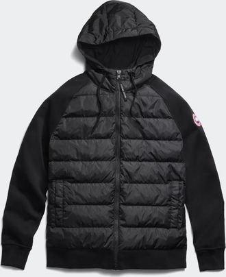 Canada Goose Chandail &agrave; capuchon et fermeture &eacute;clair pleine longueur HyBridgeMD Huron avec bordure contrast&eacute;e (Hommes, Stone Heather, TTG)