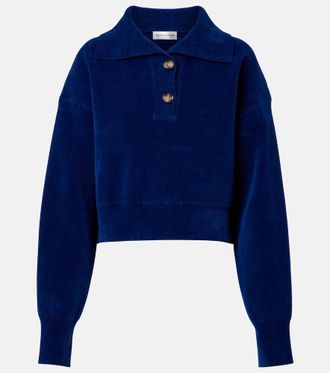 Victoria Beckham Cropped cotton-blend velvet sweatshirt
