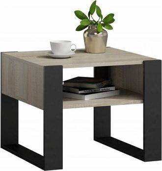 OEM Tavolino Quadrato Kaja 60x60 Sonoma/nero Per Soggiorno Tavolino Mk