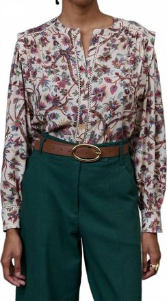 Louise Misha Janina Top In Cream/bluebell