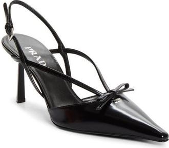Prada Slingback Pump in Nero at Nordstrom, Size 37.5