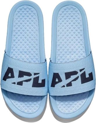 Athletic Propulsion Labs Womens Big Logo Techloom Slide Sandal In Ice Blue/midnight