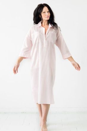 Salua Oversized Button Down Long Sleep Shirt in Light Pink at Nordstrom, Size X-Small