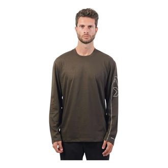 A|X Armani Exchange Long Sleeve Tops, male, Green, Size: S Green Long Sleeve Cotton T-shirt
