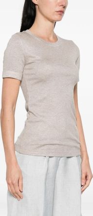 PESERICO Womens Embellished Round Neck T-Shirt Ss26 W