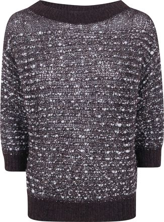 D.exterior D. EXTERIOR Sweater Boat Neck Crystals