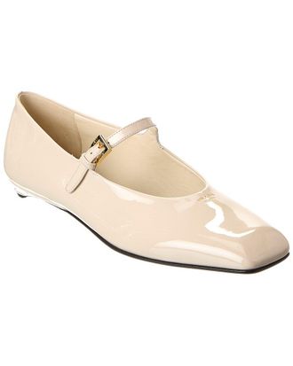 Prada Logo Mary Jane Patent Flat