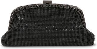 Badgley Mischka Brielle Crystal Pouch Clutch in Black at Nordstrom, Size Medium
