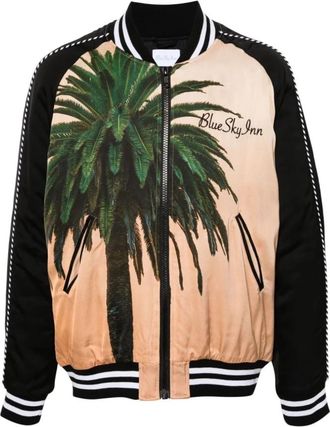 Blue Sky Inn Grafisch bedrukte gewatteerde jas - Heren - Bomber jackets - Beige - L - Jassen