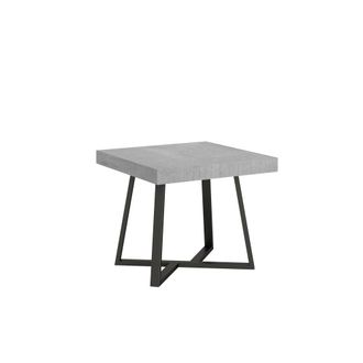 ITYhome Mesa extensible 90x90/194 cm efecto madera, cemento