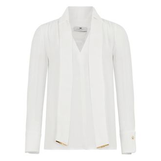 Elisabetta Franchi Dames, Blouses & Shirts, Wit, Maat: M Viscose