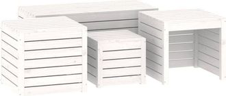 vidaXL Vidaxl - Juego De Cajas De Jard&iacute;n 4 Piezas Madera Maciza De Pino Blanco