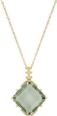Bony Levy 14K Gold Color Green Amethyst Pendant Necklace in 14Ky at Nordstrom Rack, Size 18