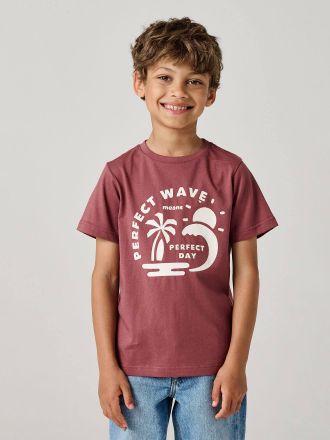 Vertbaudet T-shirt gar&ccedil;on imprim&eacute; terracotta