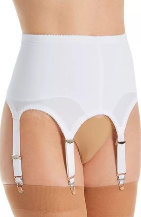 Rago Moderate Shaping & Tummy Control Garter Belt With Six Metal Garters in White at Nordstrom, Size X-Large