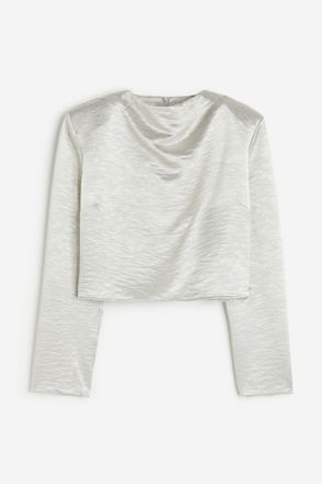 H&M Extravagante Bluse - Grau