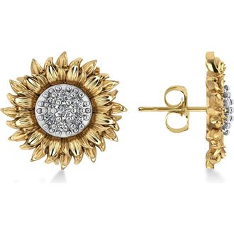 Allurez Diamond Sunflower Shaped Earrings 14k at Nordstrom
