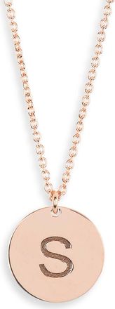 Meshmerise Initial Disc Pendant Necklace in Rose-S at Nordstrom Rack