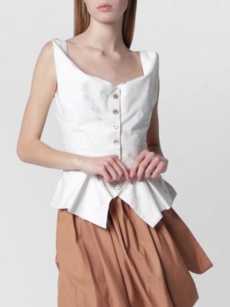 Vivienne Westwood square neck sleeveless peplum hem top